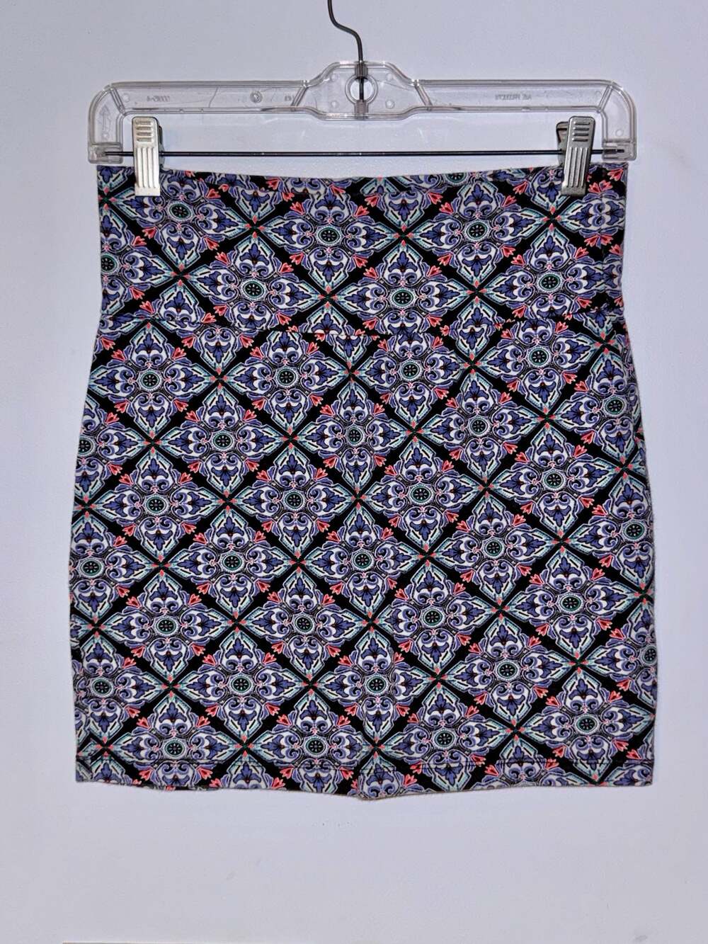 Y2K Boho Chic Mediterranean Tile Print Mini Skirt | Vintage Artsy Indie Coquette